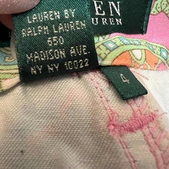 Fabulous Ralph Lauren Pink and Green Paisley Pants Sz 4 EUC - Picture 9 of 9